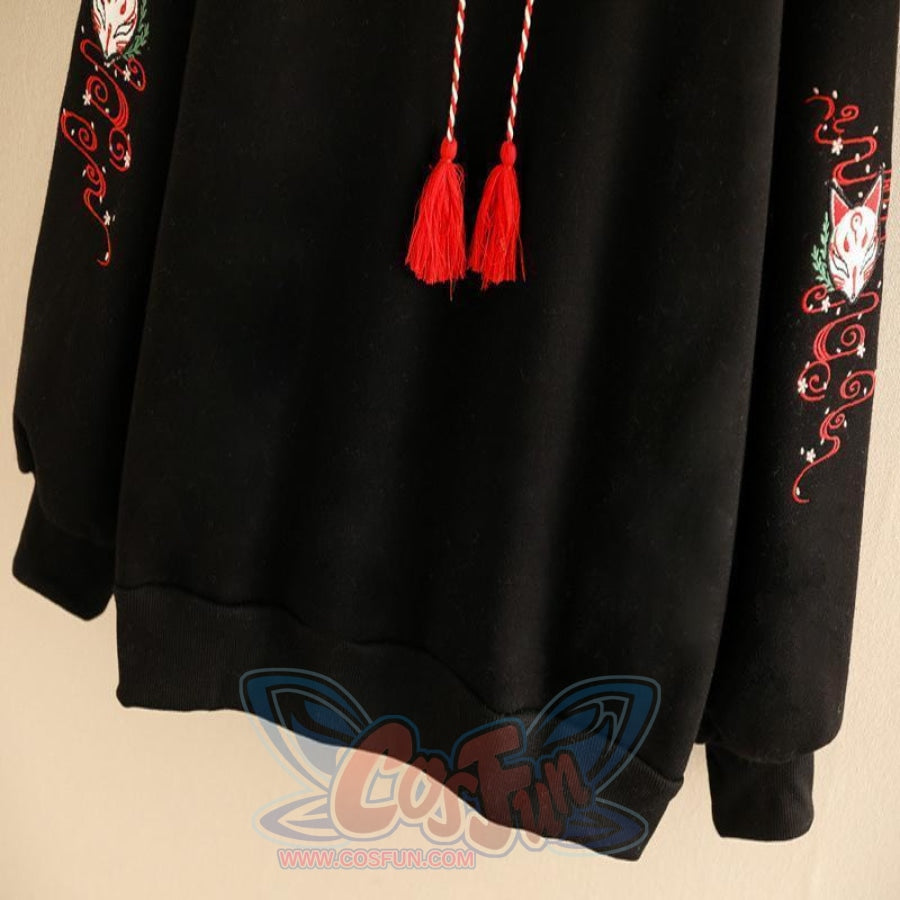 Cartoon Fox Tassel Drawstring Hoodie Mp006245 Sweatshirt