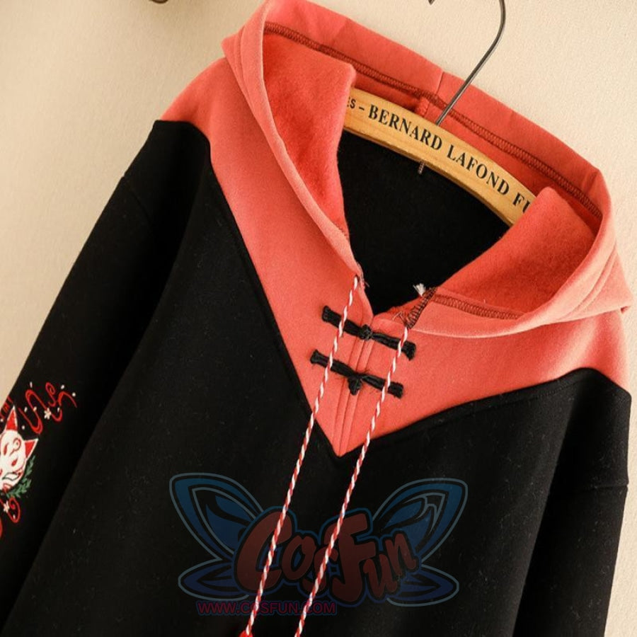 Cartoon Fox Tassel Drawstring Hoodie Mp006245 Sweatshirt