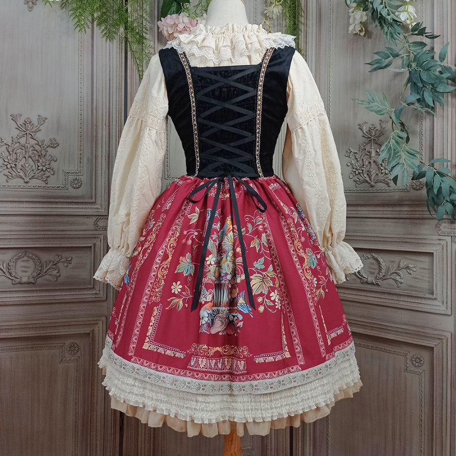 Bavaria Style Velvet Slim Lolita Short Jumper Skirt