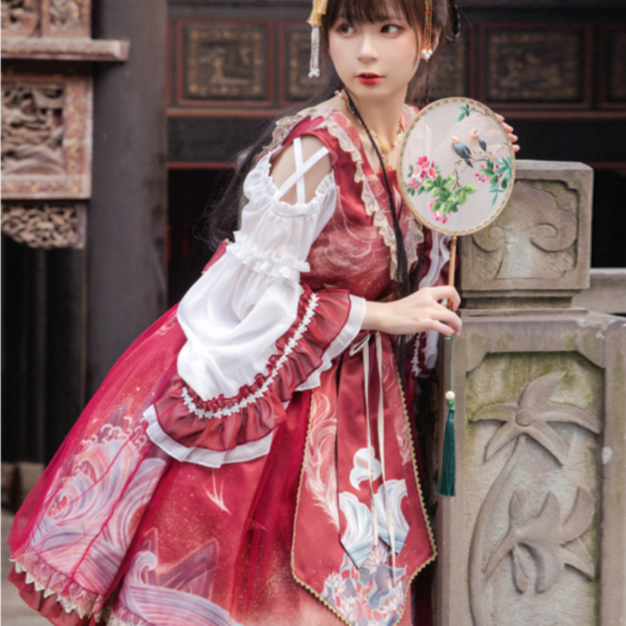 Chinese Style Daily Lolita Long Sleeve Dress