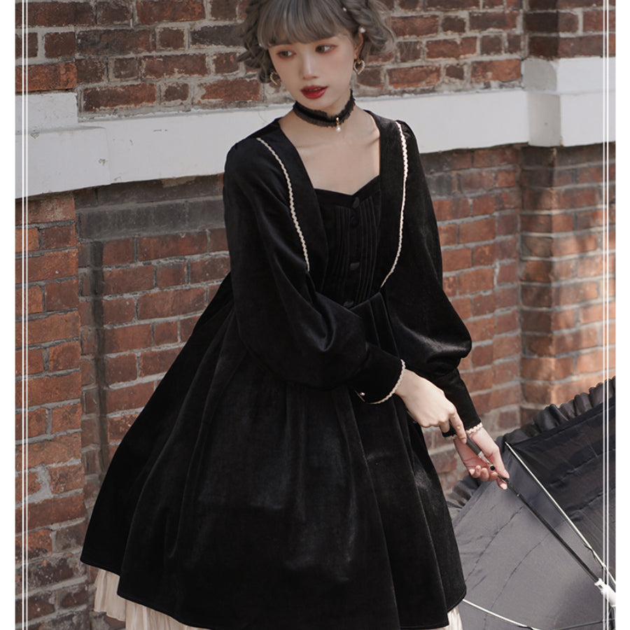 Elegant Autumn Winter Lolita Long-sleeved Dress