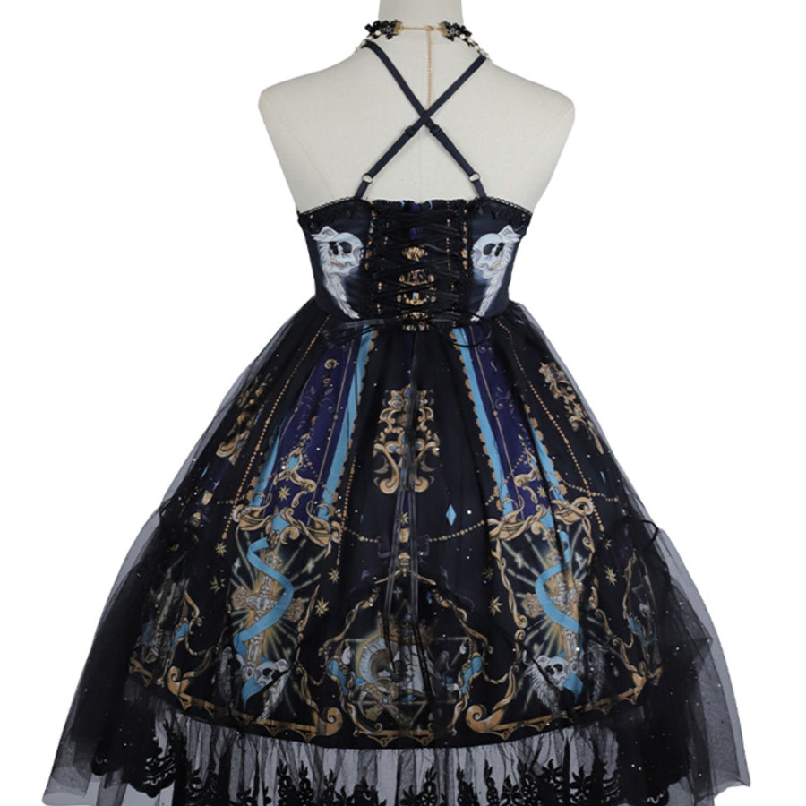 Vintage Gothic Lolita High Waist Jumper Skirt Sets