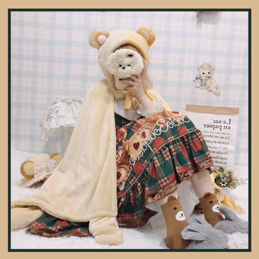 Sweet and Lovely Lolita Bear Woolen Blanket