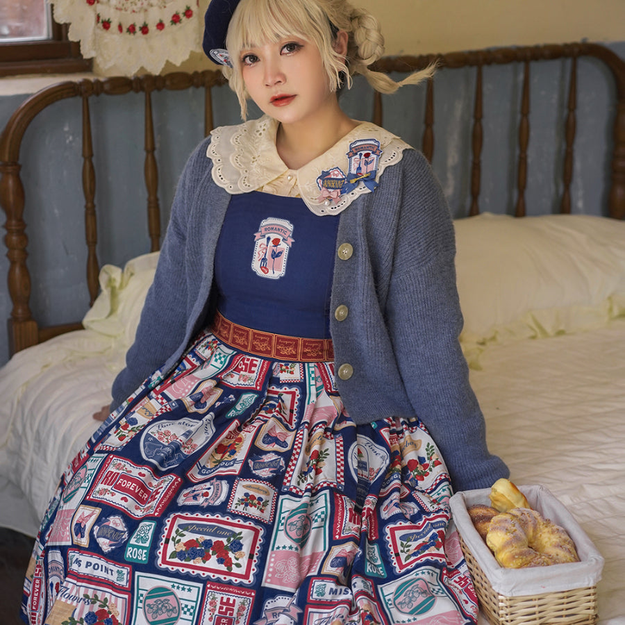 American Style Vintage Daily Lolita Jumper Skirt