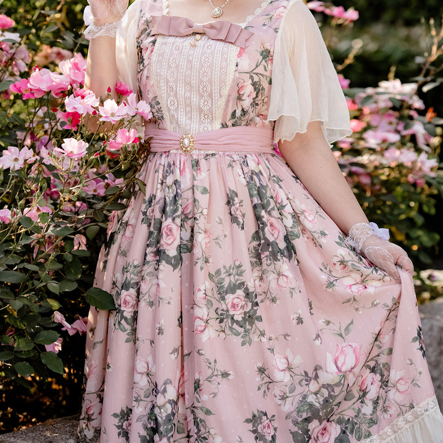 Rose of French Elegant Summer Lolita Short-sleeved Dress