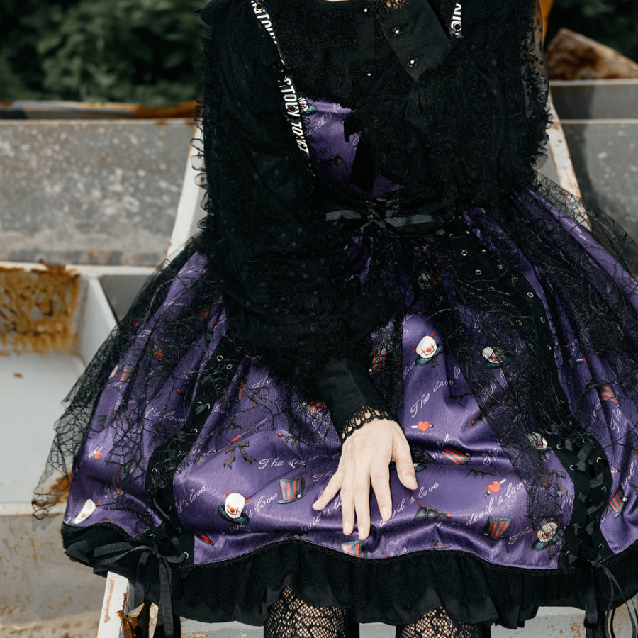 Halloween Gothic Lolita Lace Up Slip Dress