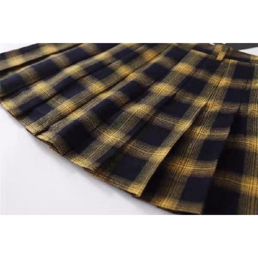 Classical Retro Punk Style Tartan Plaid A-Line Skirt Mp006273