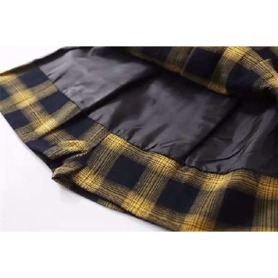 Classical Retro Punk Style Tartan Plaid A-Line Skirt Mp006273