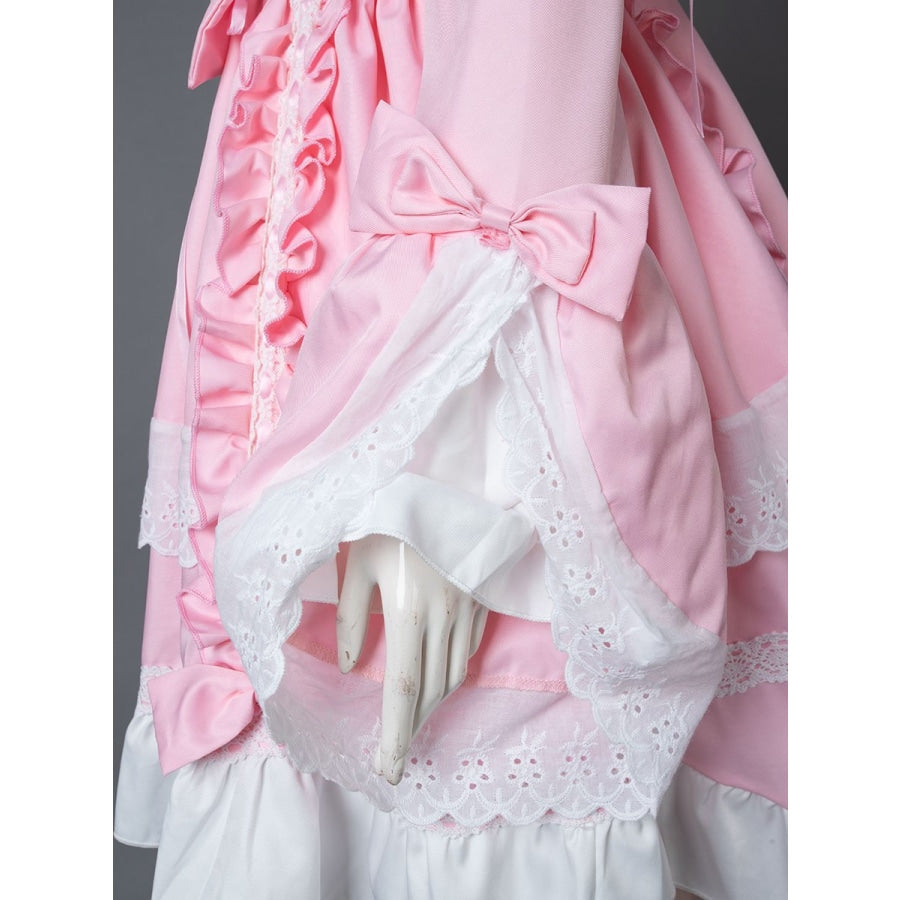 Sweet Pink Lolita Dress for Women Sleeveless Kawaii Japanese Style Lolita  Princess Dresses with Bows L 