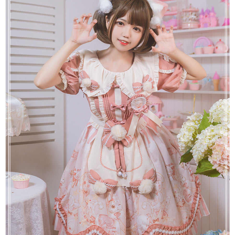 Japanese Sweet Pastoral Style Short-sleeved Dress