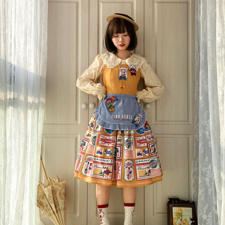 American Style Vintage Daily Lolita Jumper Skirt