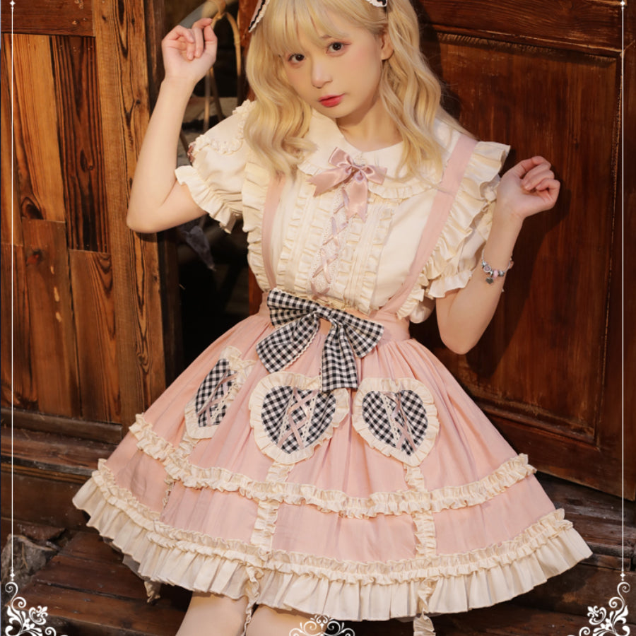 Daily Lovely High Waist Lolita Strap Skirt