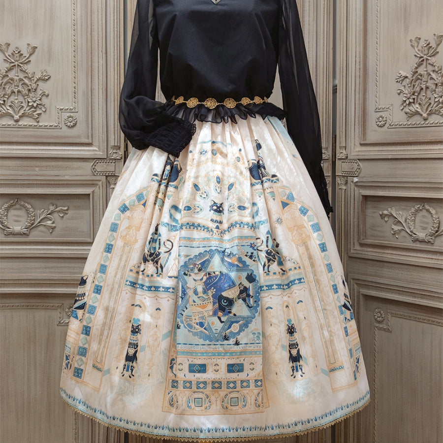 Egypt Style Simple Daily Lolita Printed Long Skirt