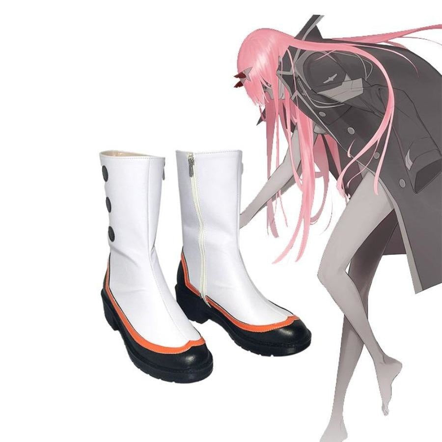 cosfun Darling in the franxx Zero Two Cosplay Boots / Shoes Medium Top