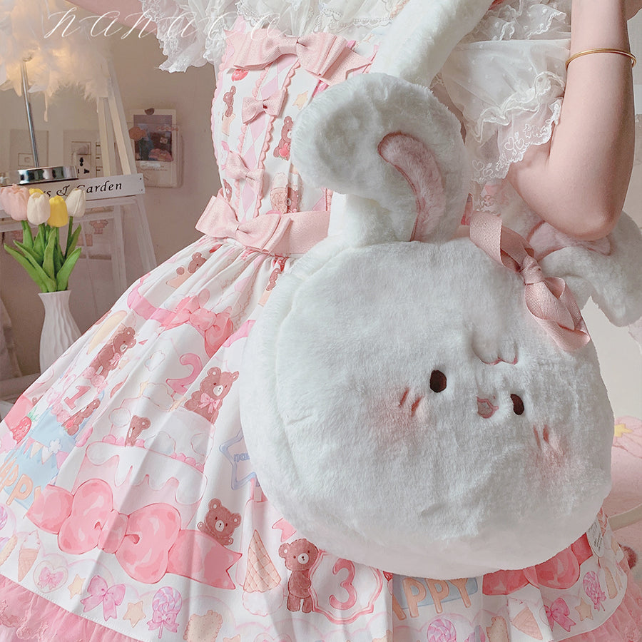 White Rabbit Lolita Plush Crossbody Bag