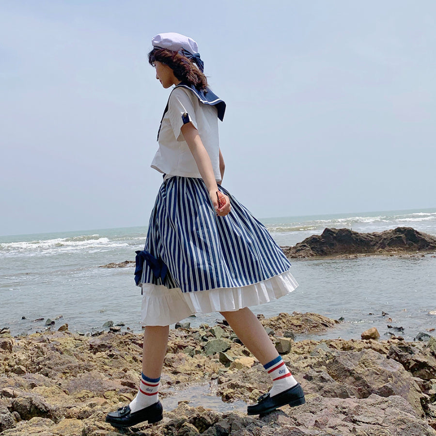 Summer Stripe Sailor Top and Skirt