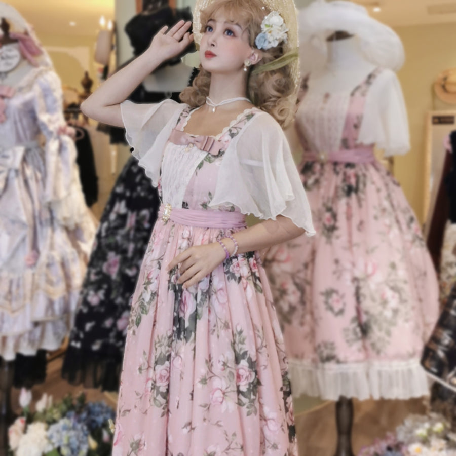 Rose of French Elegant Summer Lolita Short-sleeved Dress