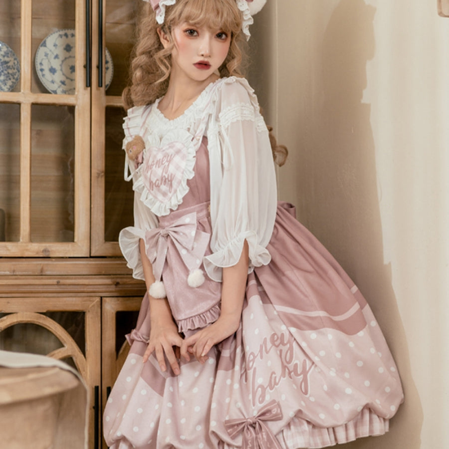 Lovely Dot Princess Lolita Bud Jumper Skirt