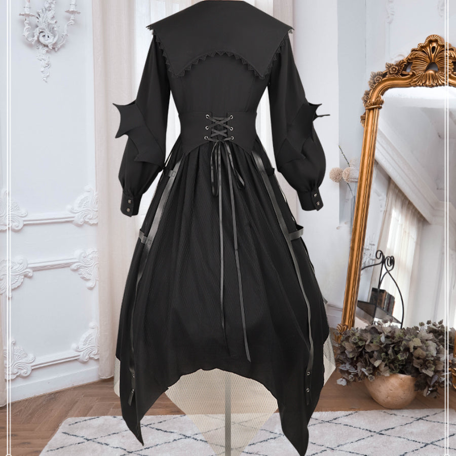 Vintage Halloween Lolita Irregular Long-sleeved Dress