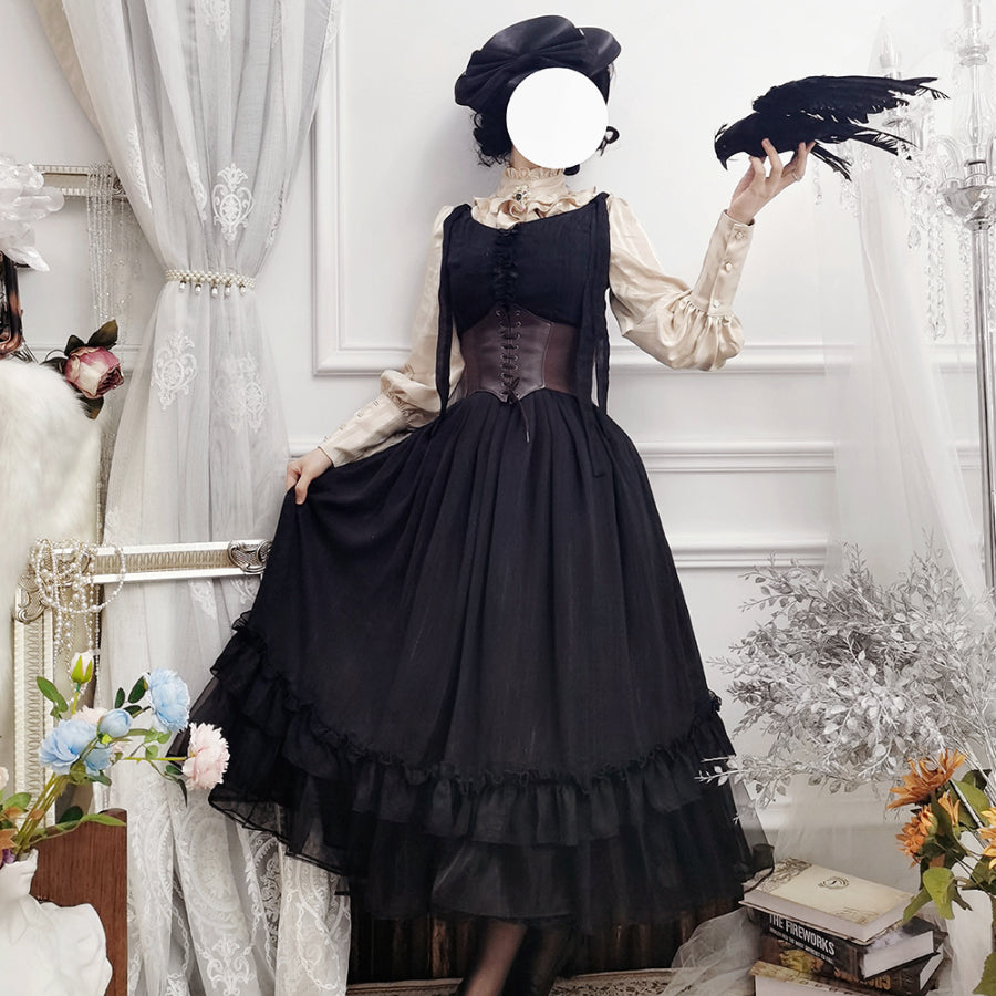 Vintage and Elegant French Chiffon Lolita Jumper Skirt