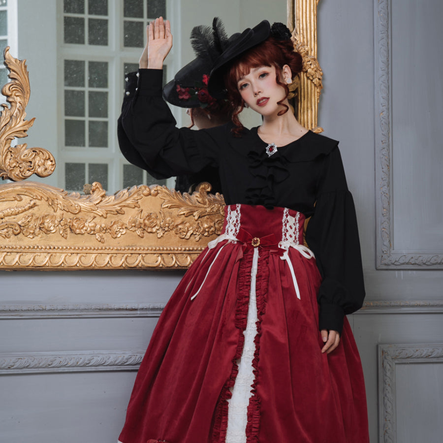 Autumn Winter Elegant Lolita High Waist Skirt