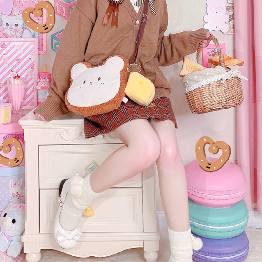 Lolita Cheese and Bear Sliced Bread Bag and Hairband Sets S22556