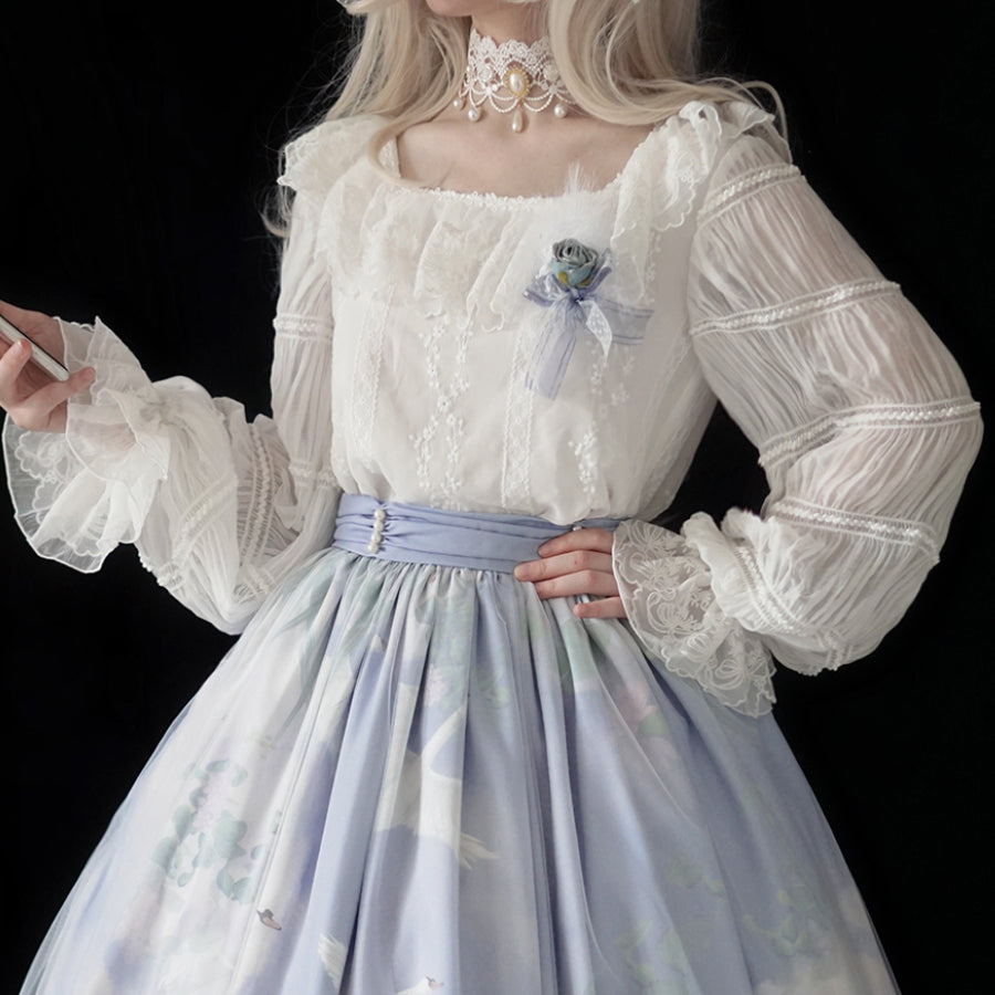 Swan Lake Vintage Lolita Lace Long-sleeved Shirt