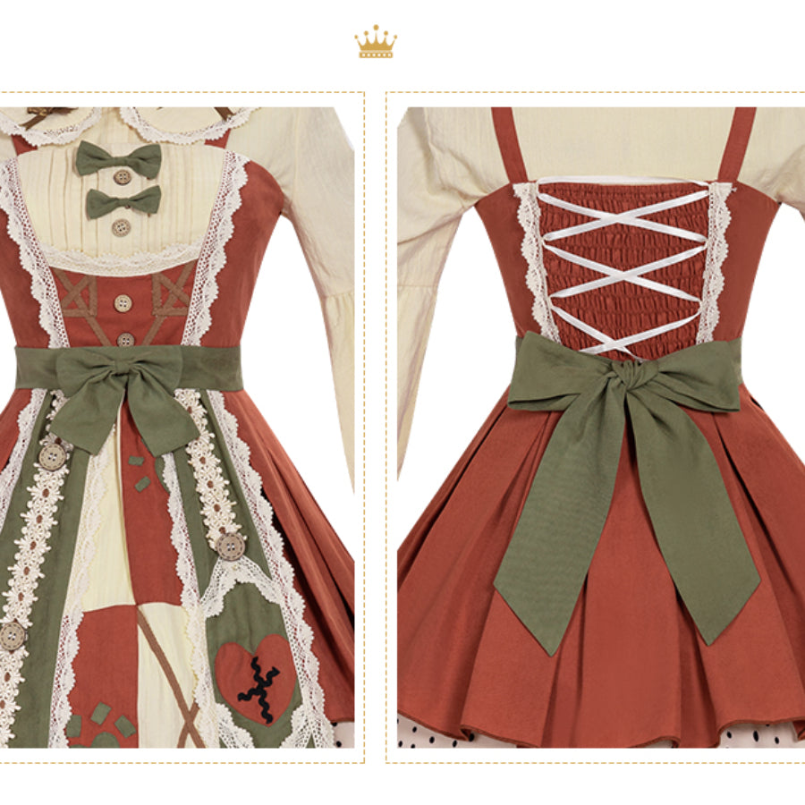 Japanese Pastoral Style Lolita Jumper Skirt Sets