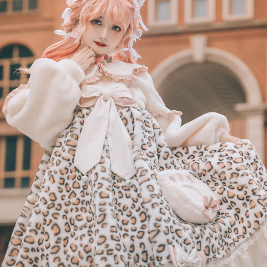 Winter Lovely Woolen Lolita Cat Dress Sets