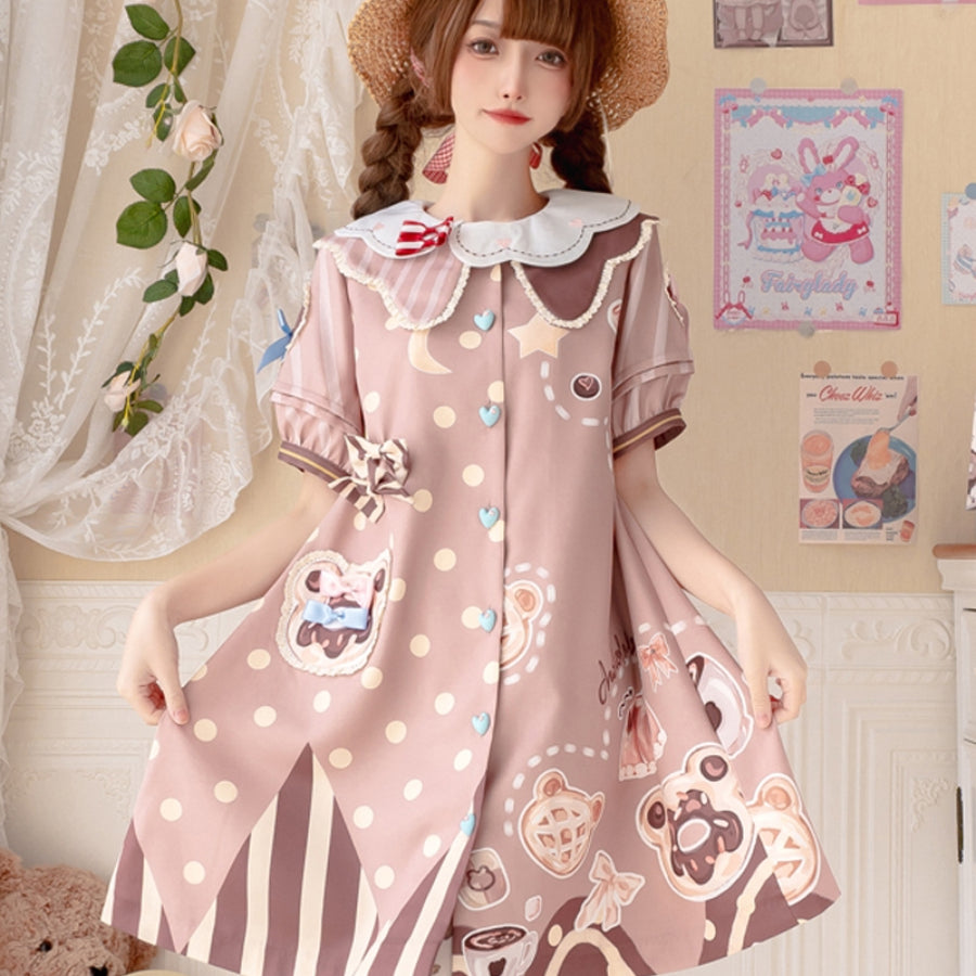 Daily Lovely Bear Lolita Short Sleeve Dress