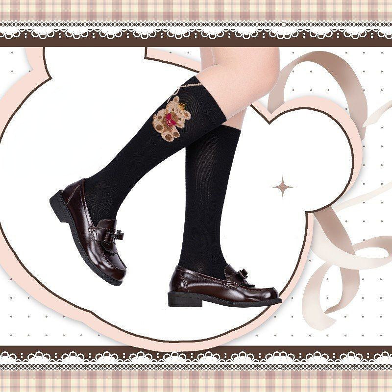 Lovely Bow Versatile Bear Lolita Calf Socks