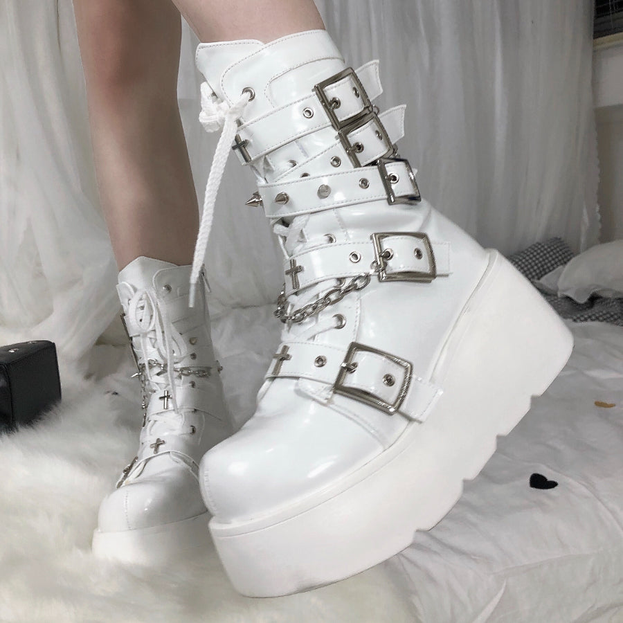 Original Spice Girl Lolita Round Toe Short Boots S22657