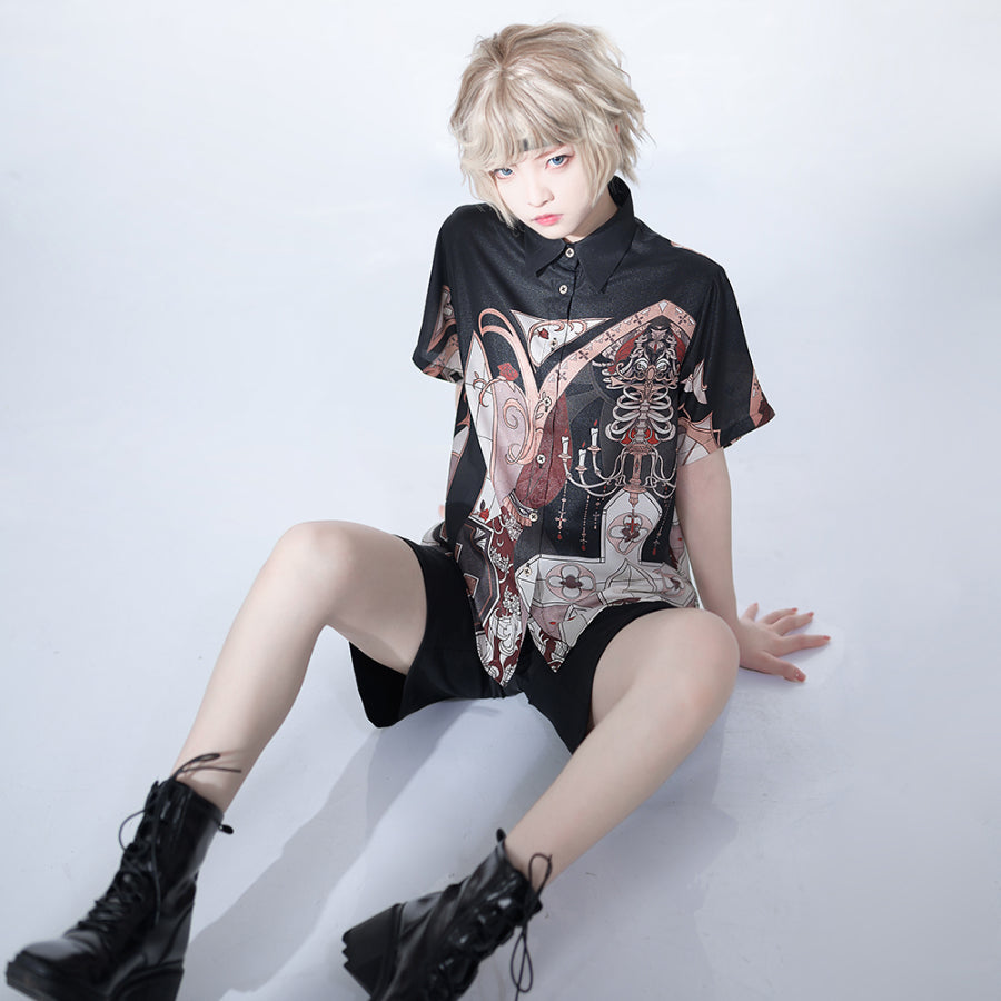 Summer Prince Lolita Printed Loose Short-sleeved Shirt