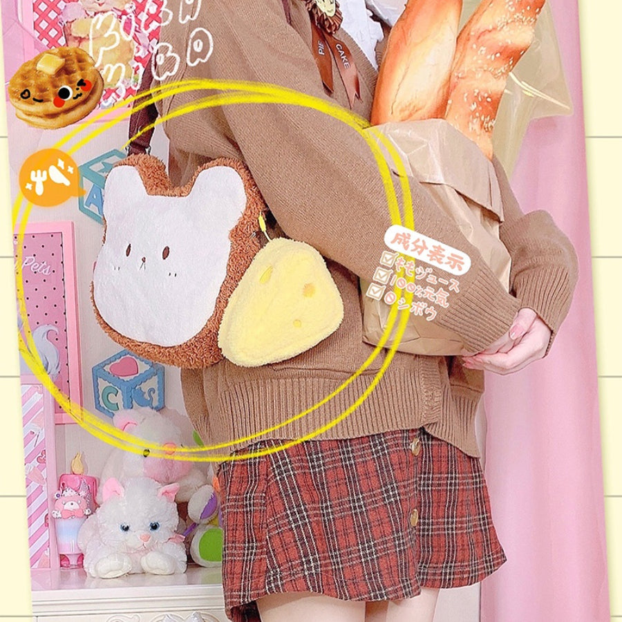 Lolita Cheese and Bear Sliced Bread Bag and Hairband Sets S22556