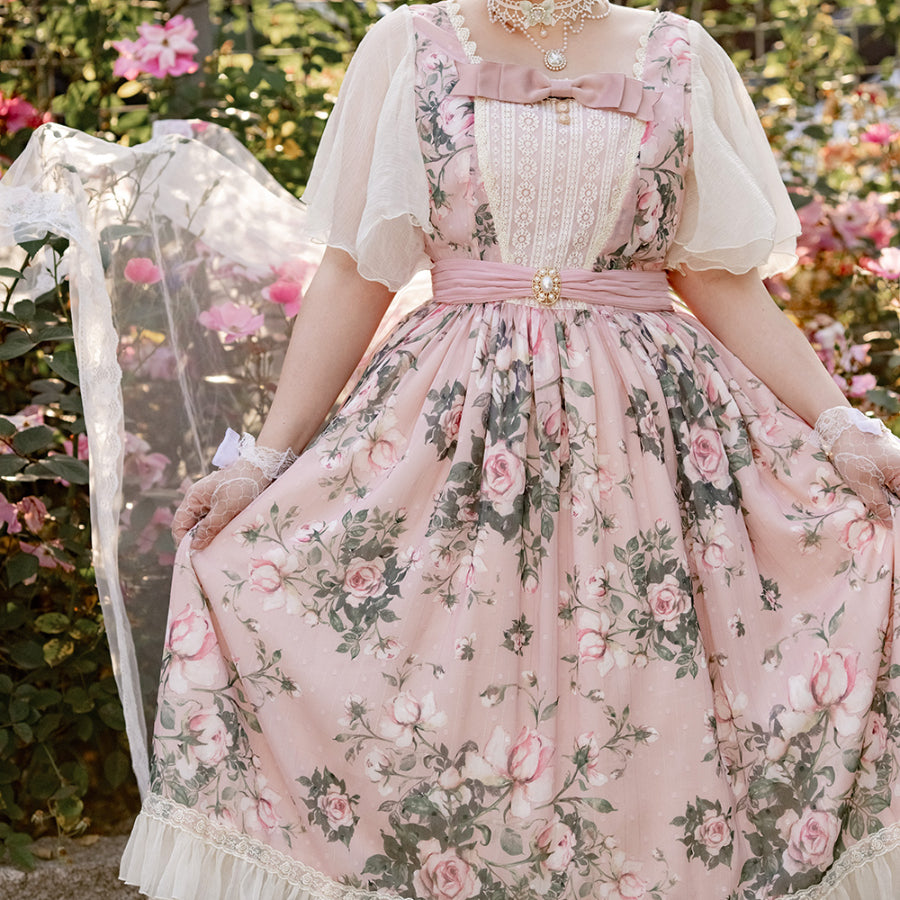 Rose of French Elegant Summer Lolita Short-sleeved Dress