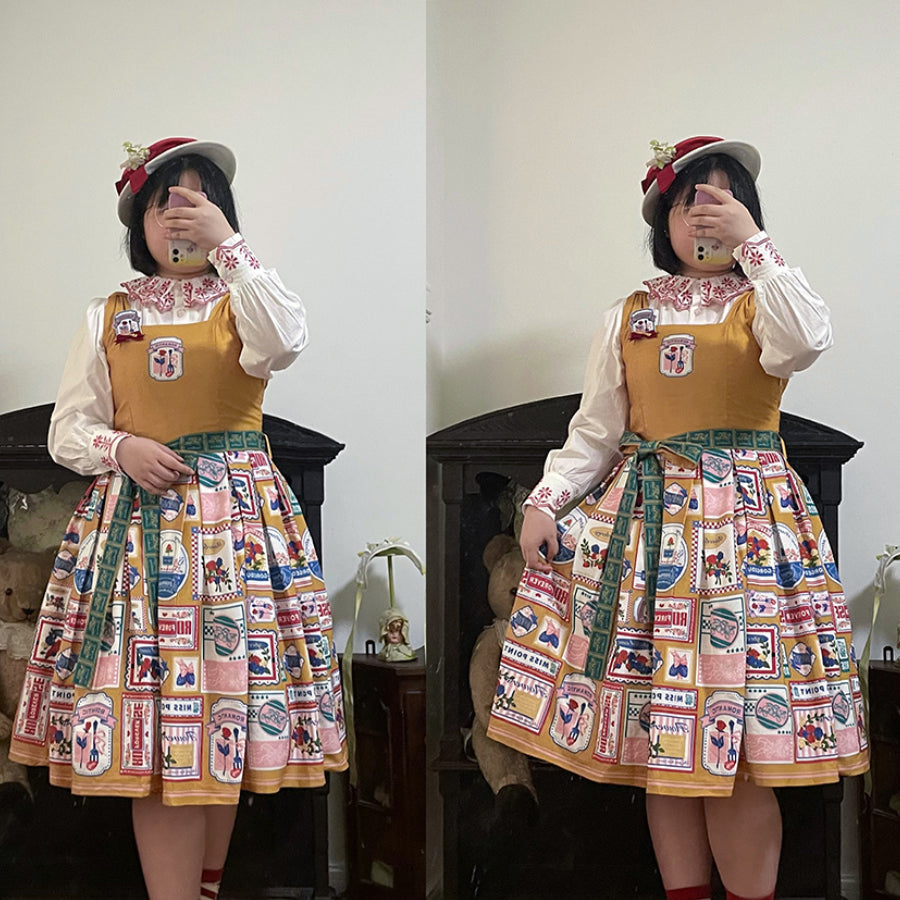 American Style Vintage Daily Lolita Jumper Skirt