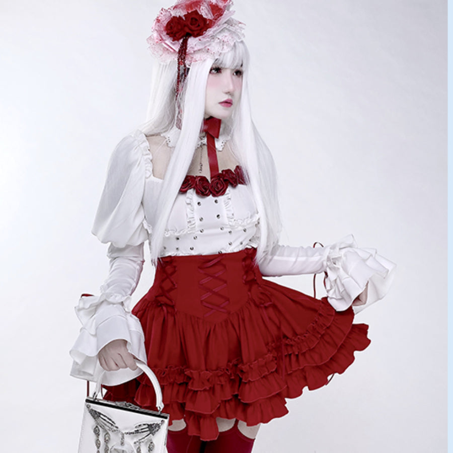 Daily Original Lolita Mid-waist Slim Short Skirt