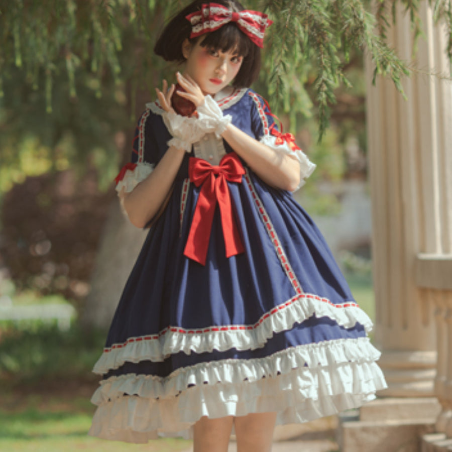 Royal Gorgeous High Waist Lolita Short Sleeve Dress