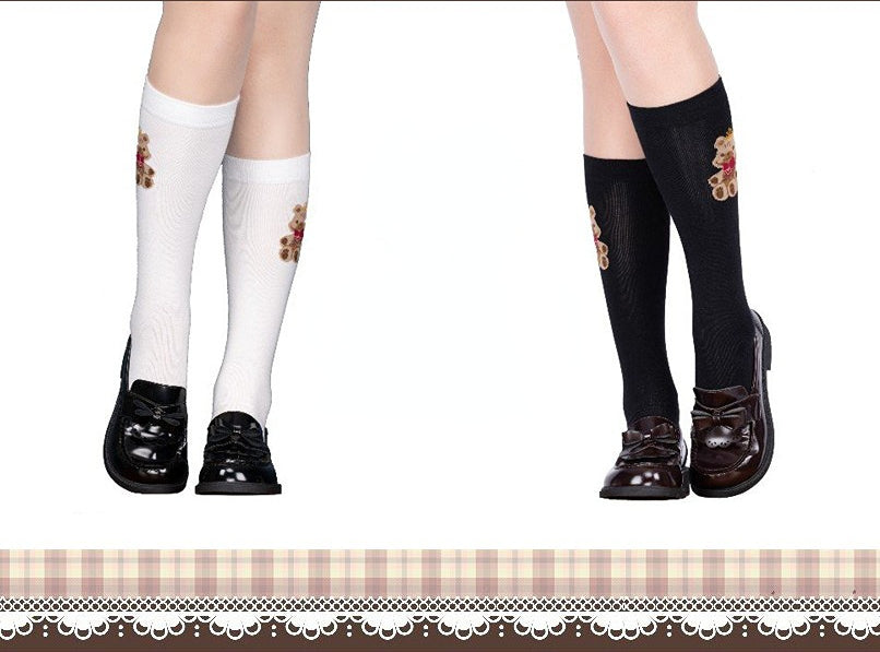 Lovely Bow Versatile Bear Lolita Calf Socks