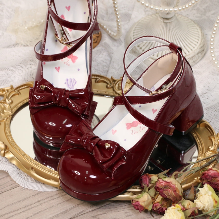 Sweet Round Toe Middle-heeled Lolita Shoes