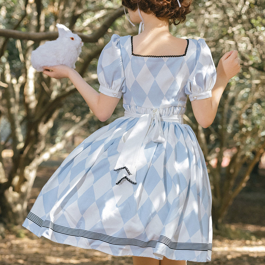 Alice Lolita Short Sleeve Dress and Apron Two Piece Sets