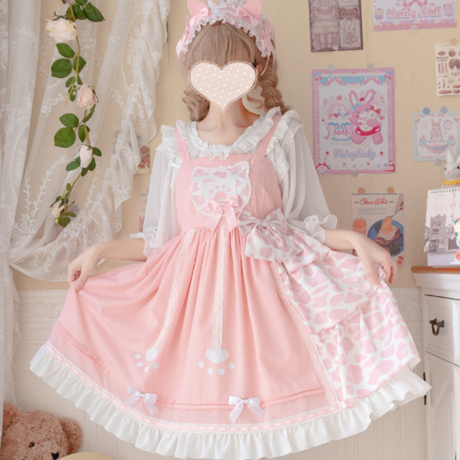 Daily Lovely Cat Paw Lolita Jumper Skirt