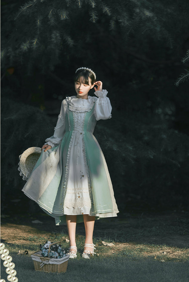 Vintage Rural Cla Lace Autumn and Winter Daily Lolita Dress