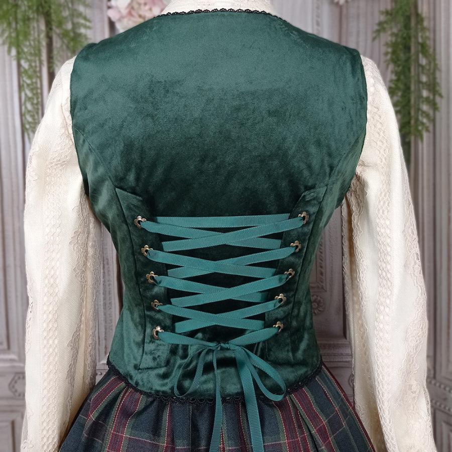 College Style Elegant Winter Velvet Lolita Vest