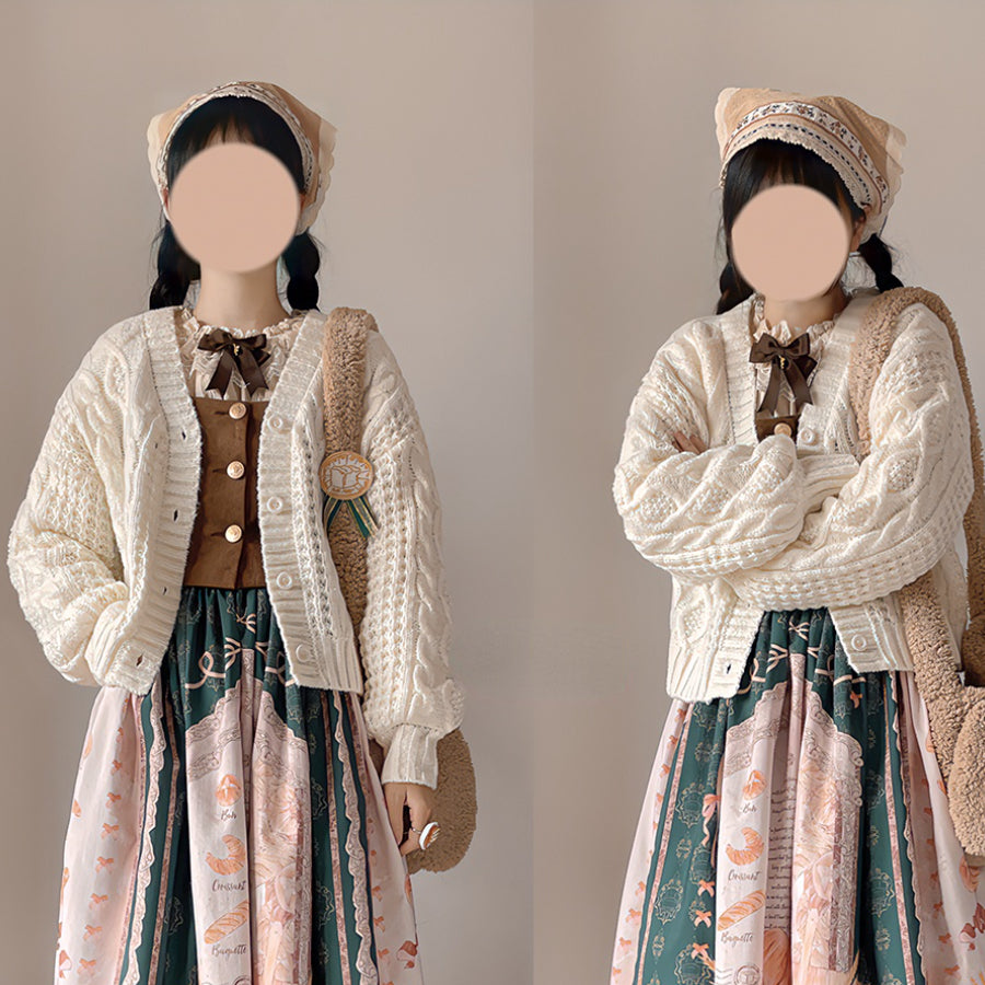 Winter Loose Lolita Knitted Sweater Coat