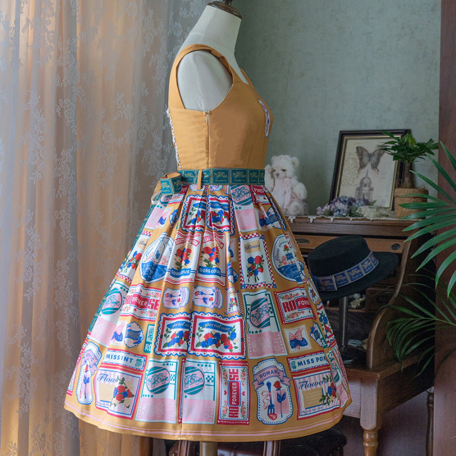 American Style Vintage Daily Lolita Jumper Skirt