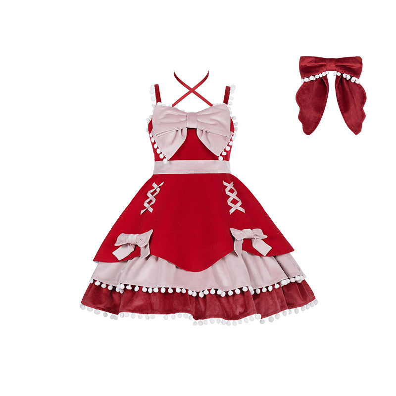 Winter Woolen Bow Sweet and Lovely Lolita Dress