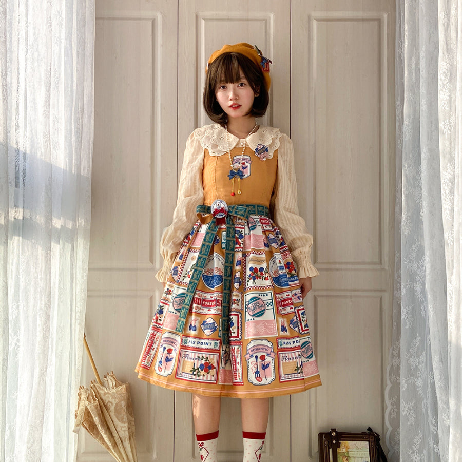 American Style Vintage Daily Lolita Jumper Skirt