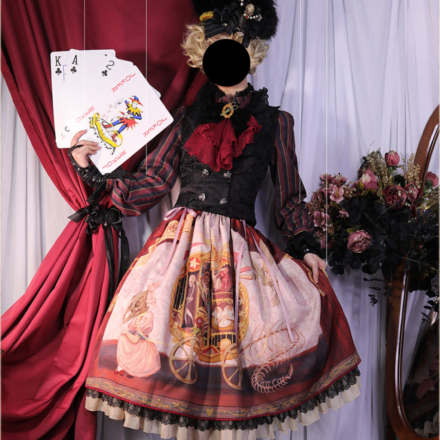 Gorgeous Gothic Lolita Drawstring Slim Skirt