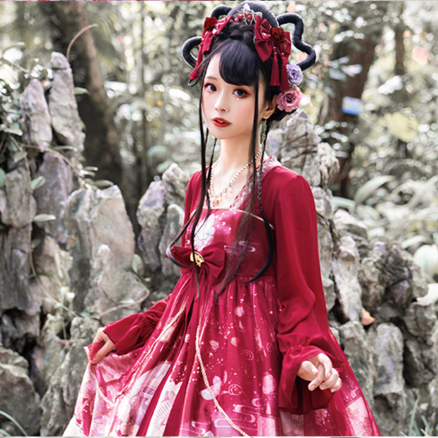 Chinese Style New Year Lolita Long Sleeve Dress